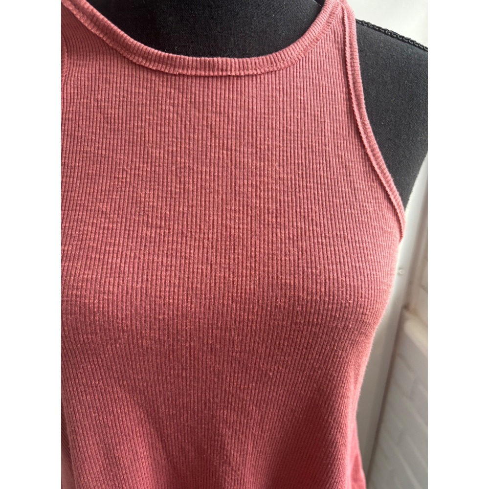 Free People Long Beach Ribbed Racerback Swing Tank Small boho layered staple - Picture 3 of 8
